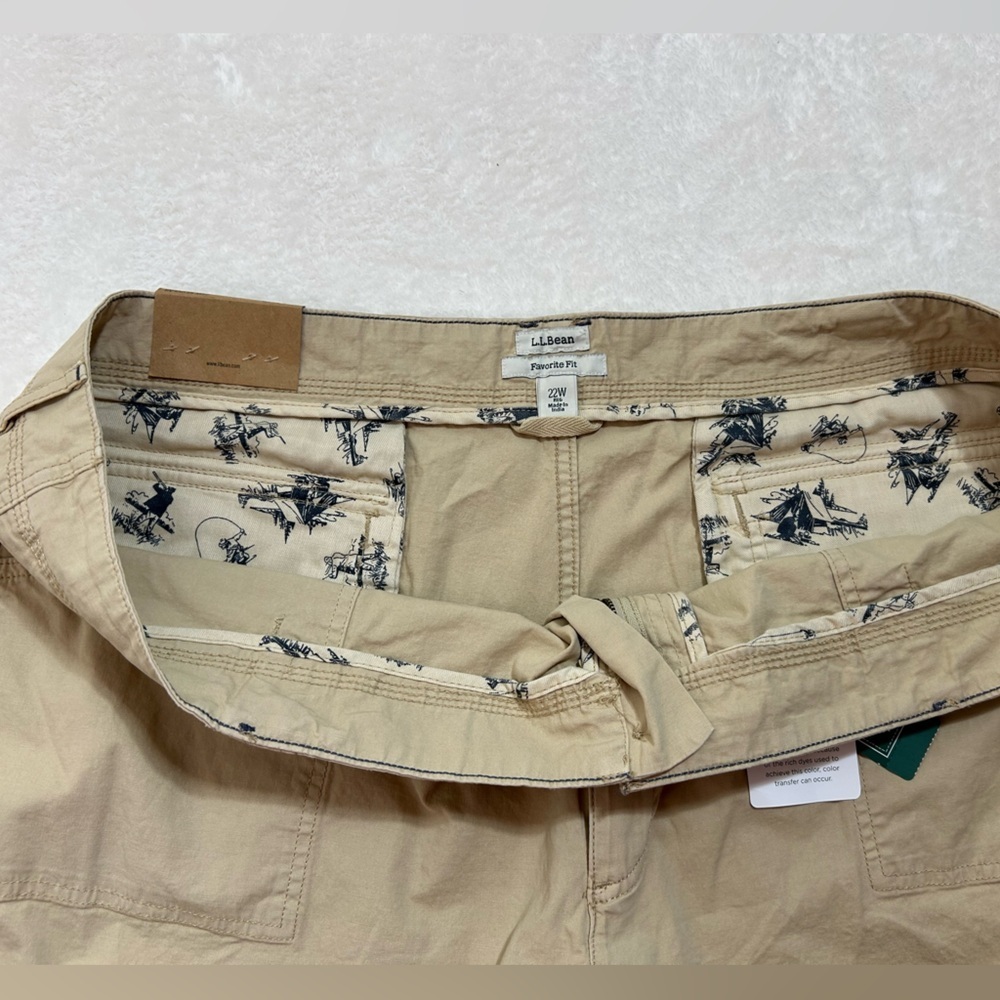NEW L.L. Bean Quality Women's Tan Straight Leg Cargo Pants Size 24W - Picture 9 of 11
